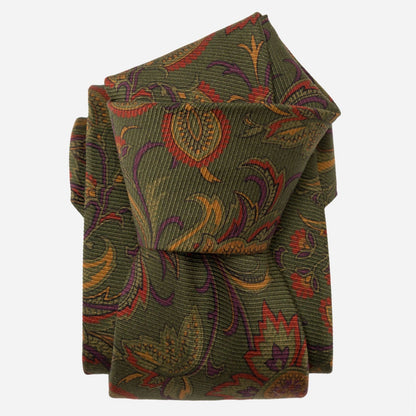 Borromeo - Printed Madder Silk Tie - Olive - My Men's Shop
