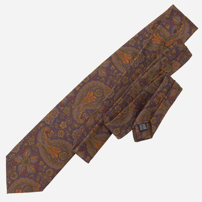 Trevi - Printed Madder Silk Tie - Plum - My Men's Shop