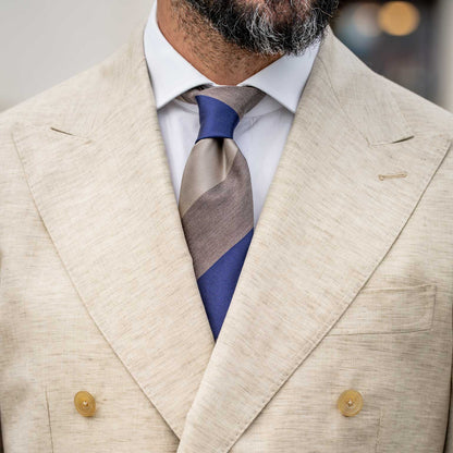 Conero - Silk Jacquard Tie - Taupe Grey