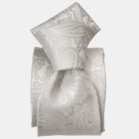 Soave - Silk Jacquard Tie - Silver Pearl - My Men's Shop