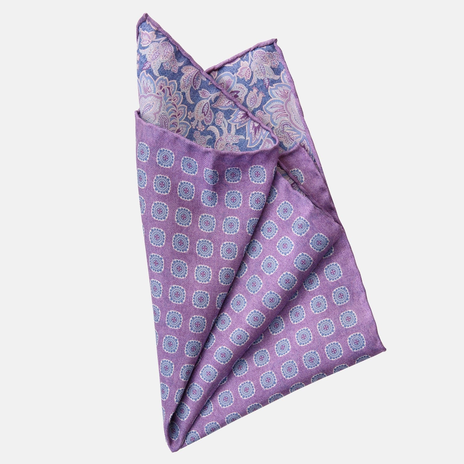 Assisi - Double Sided Silk Pocket Square - Lavender - My Men's Shop