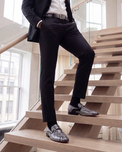 The Milano Black/White Shoe Bit Loafer Men  shoe