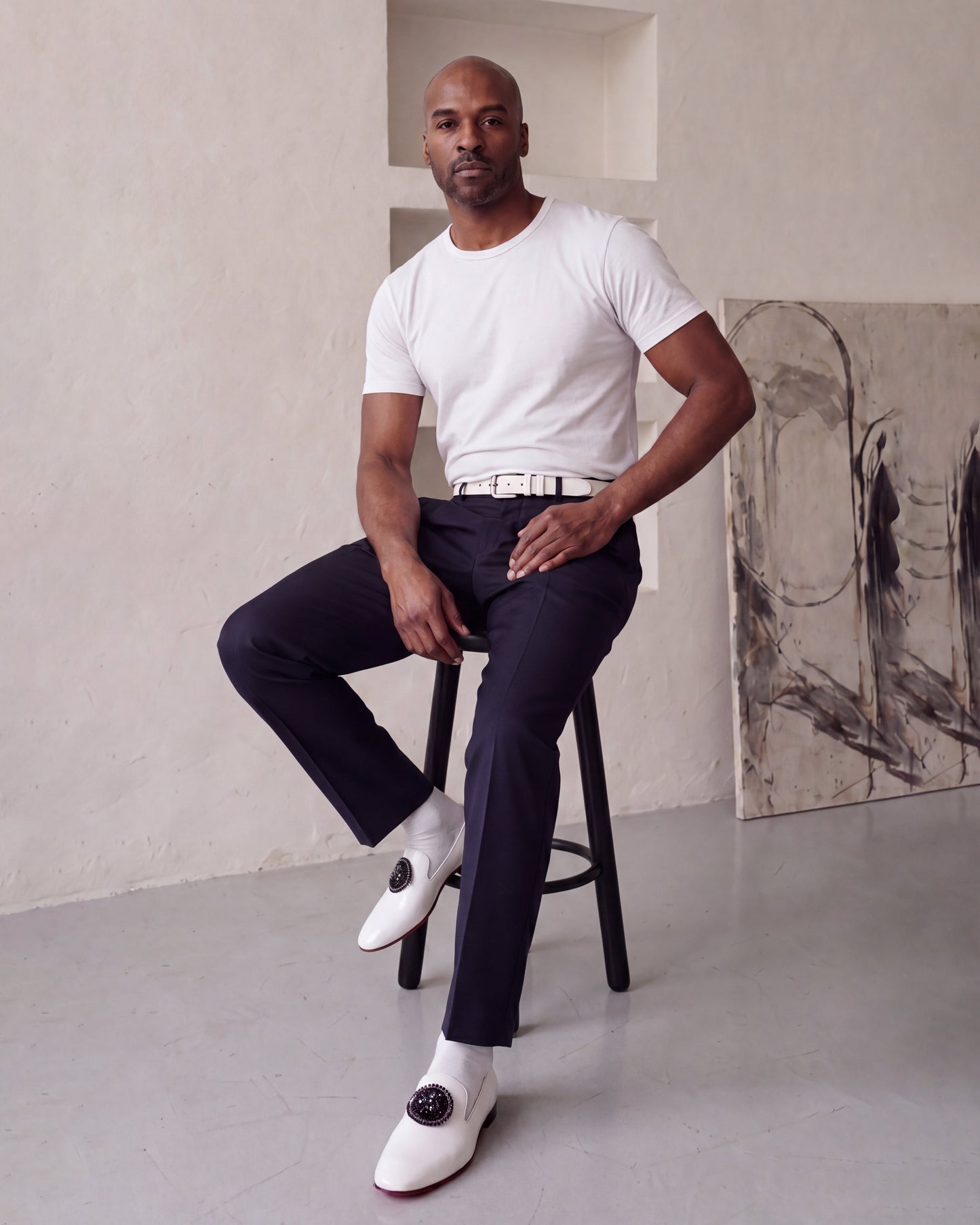 The Pombe White Patent Leather Dress Slip-on Loafer Men Shoe