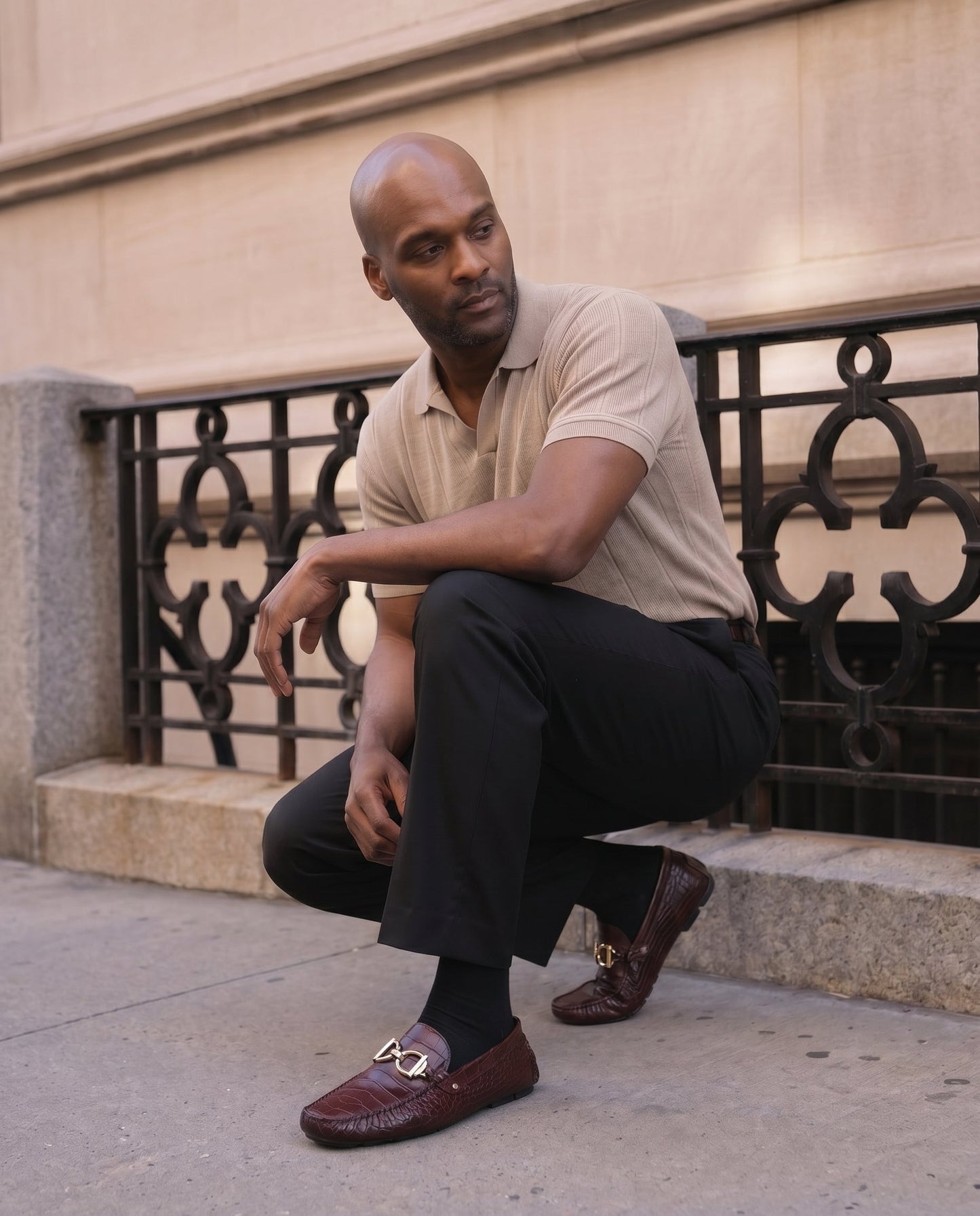 The Pisa Burgundy Leather Bit Drive Loafer Men Shoe