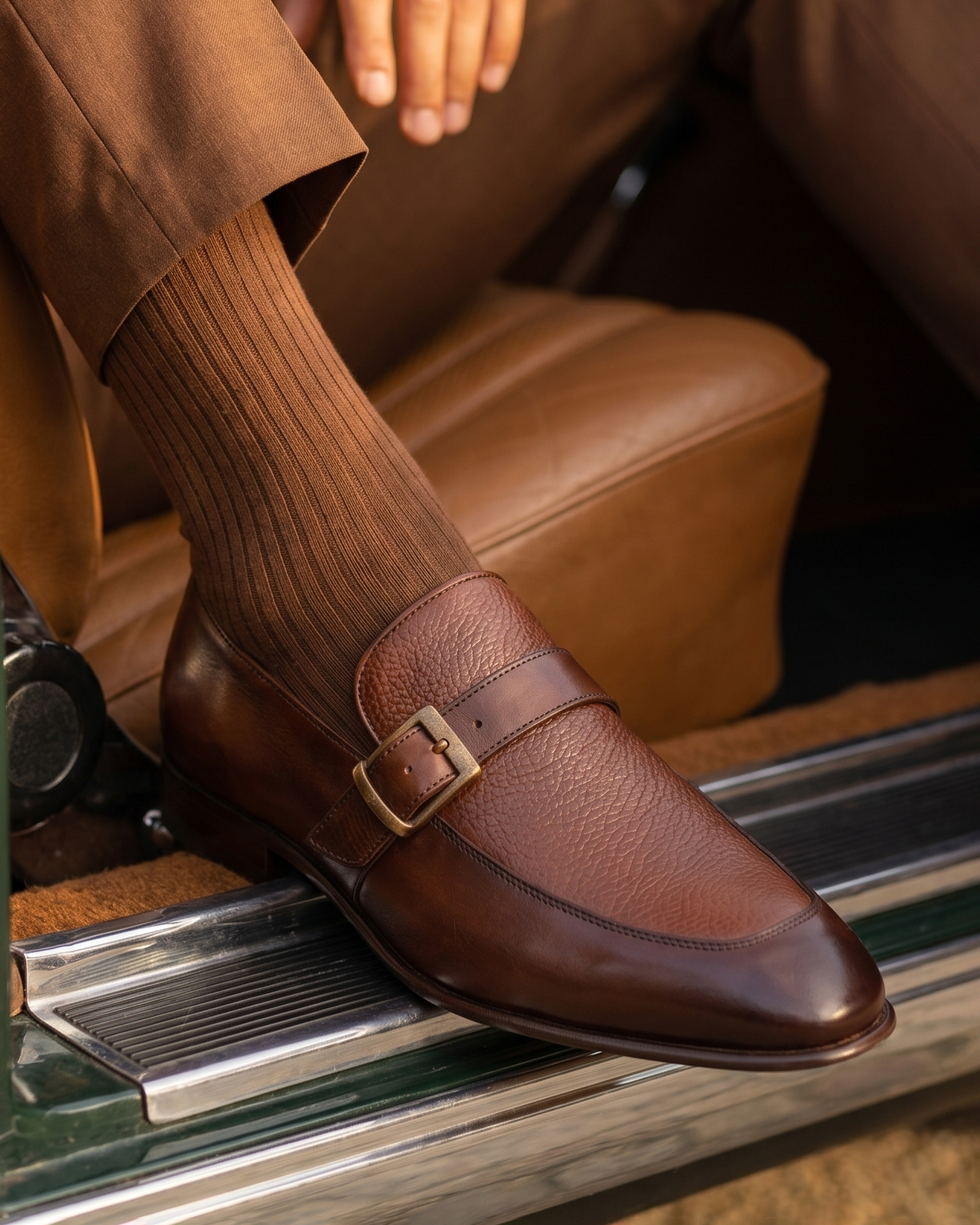 The Marquez Tan Baby Buffalo & Deer Leather Loafer Men Shoe