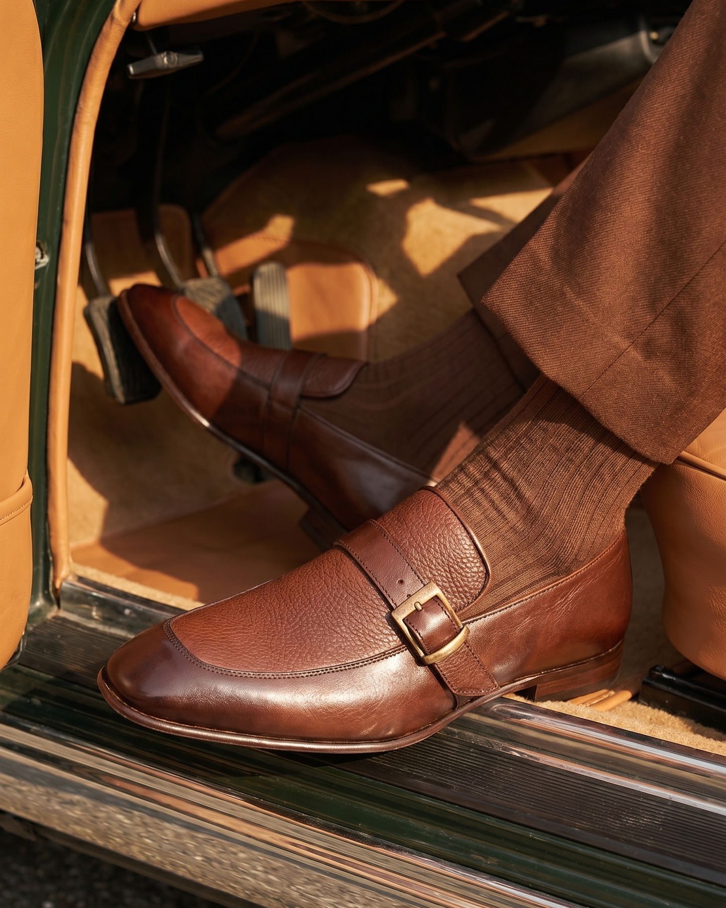 The Marquez Tan Baby Buffalo & Deer Leather Loafer Men Shoe