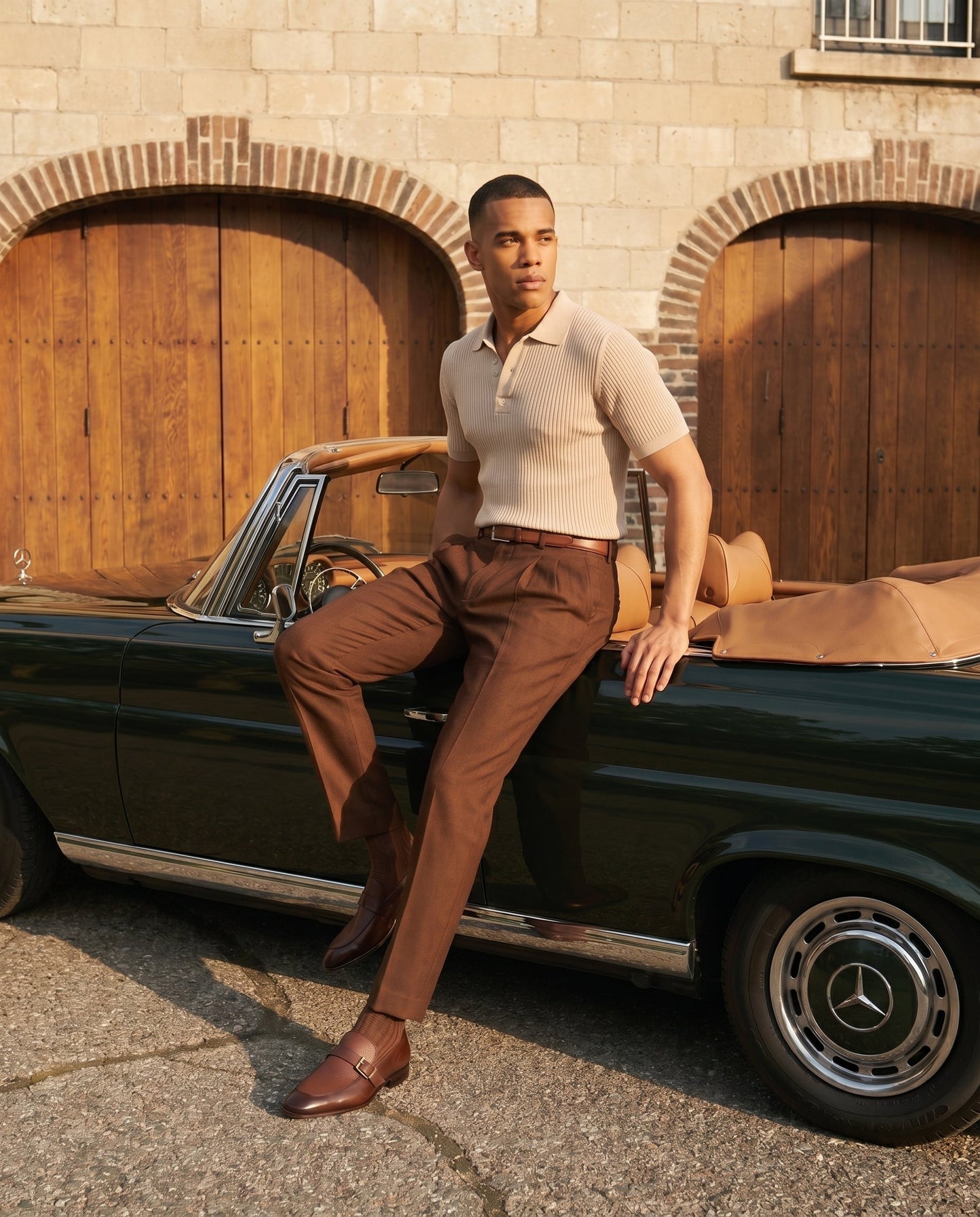 The Marquez Tan Baby Buffalo & Deer Leather Loafer Men Shoe