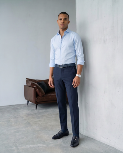 The Astoria Navy Buffalo Leather Men’s Loafer