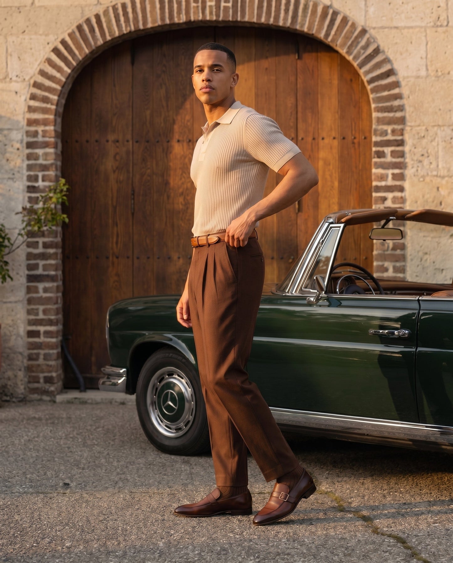 The Marquez Tan Baby Buffalo & Deer Leather Loafer Men Shoe
