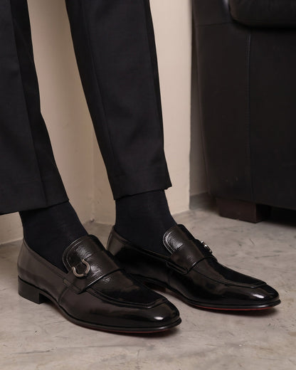The Blackwell Black Patent Bit Loafer Men Shoe