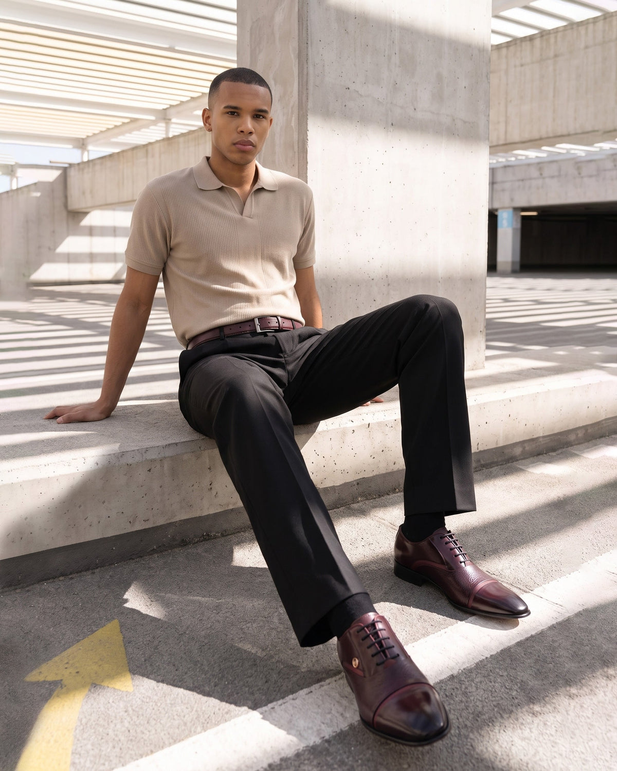 The Rockwell Handmade Burgundy Leather Cap Toe Oxford Men Shoe