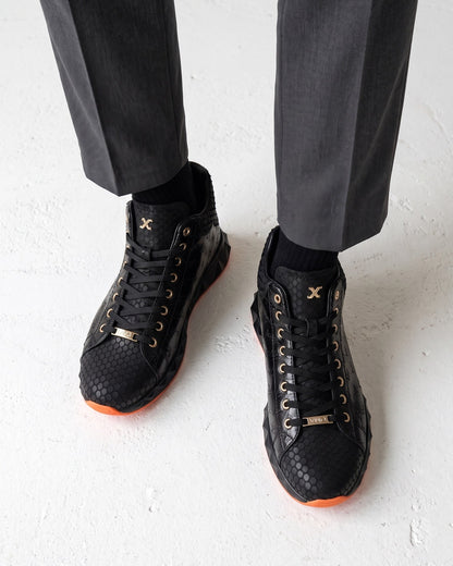 The Caesars Black Leather High-Top Men Sneaker