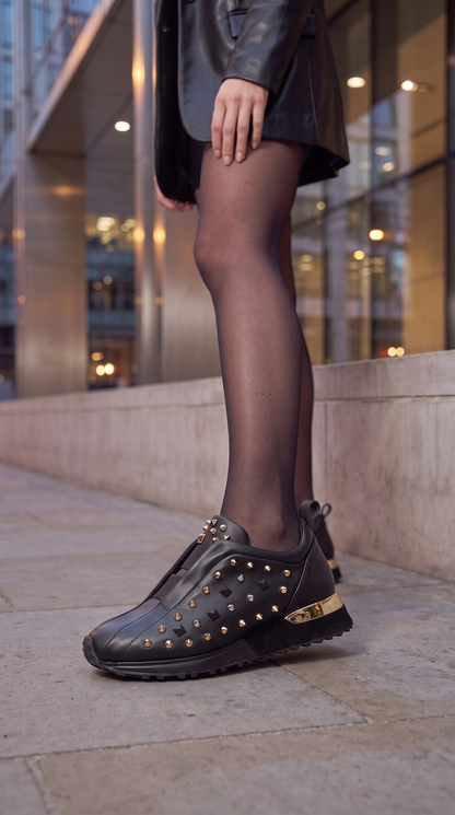 The Infanta Black Spike Leather Women Sneaker Limited Edition