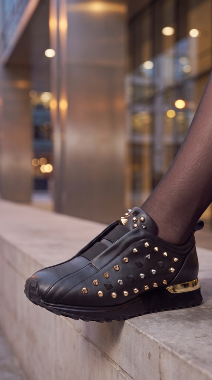 The Infanta Black Spike Leather Women Sneaker Limited Edition