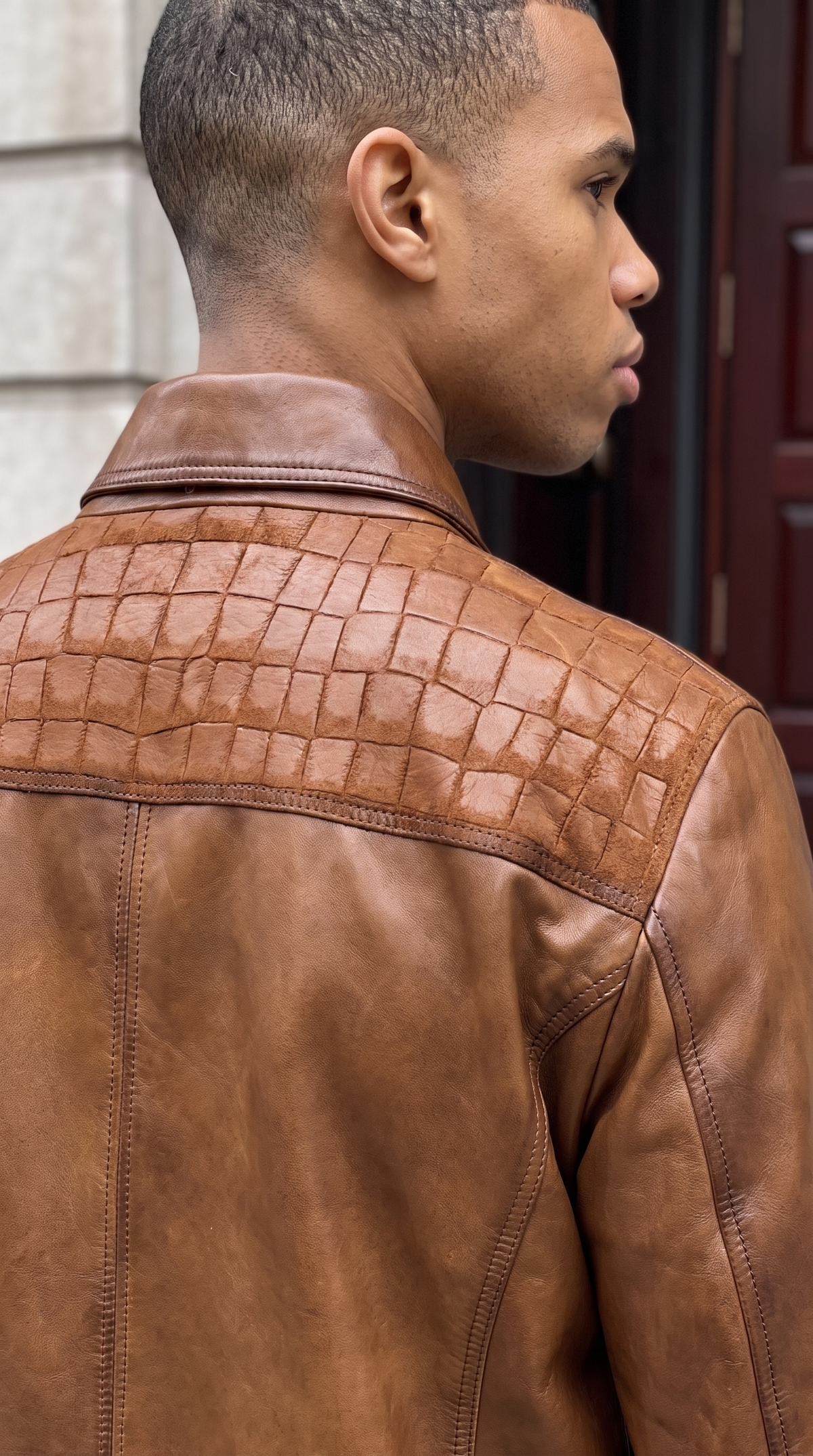 The Emerson Tan Leather Men Jacket