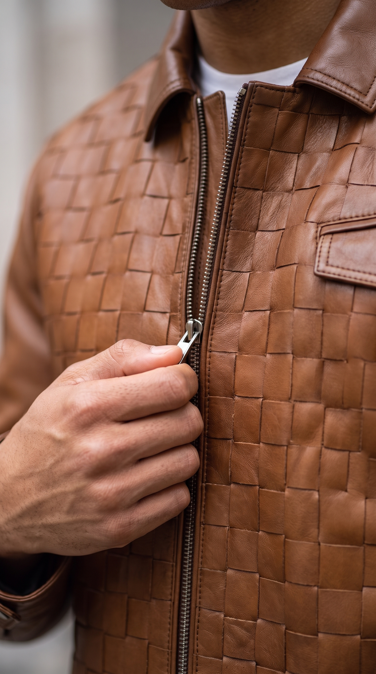 The Emerson Tan Leather Men Jacket