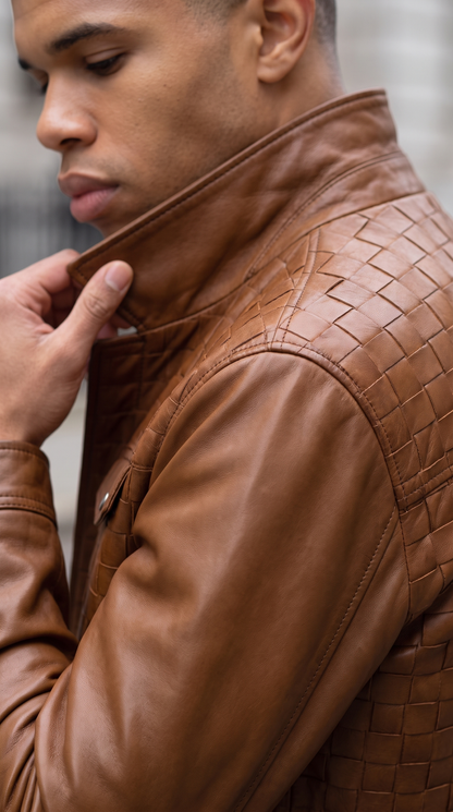 The Emerson Tan Leather Men Jacket