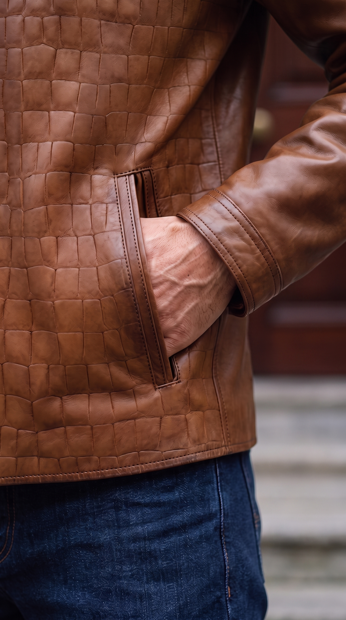 The Emerson Tan Leather Men Jacket