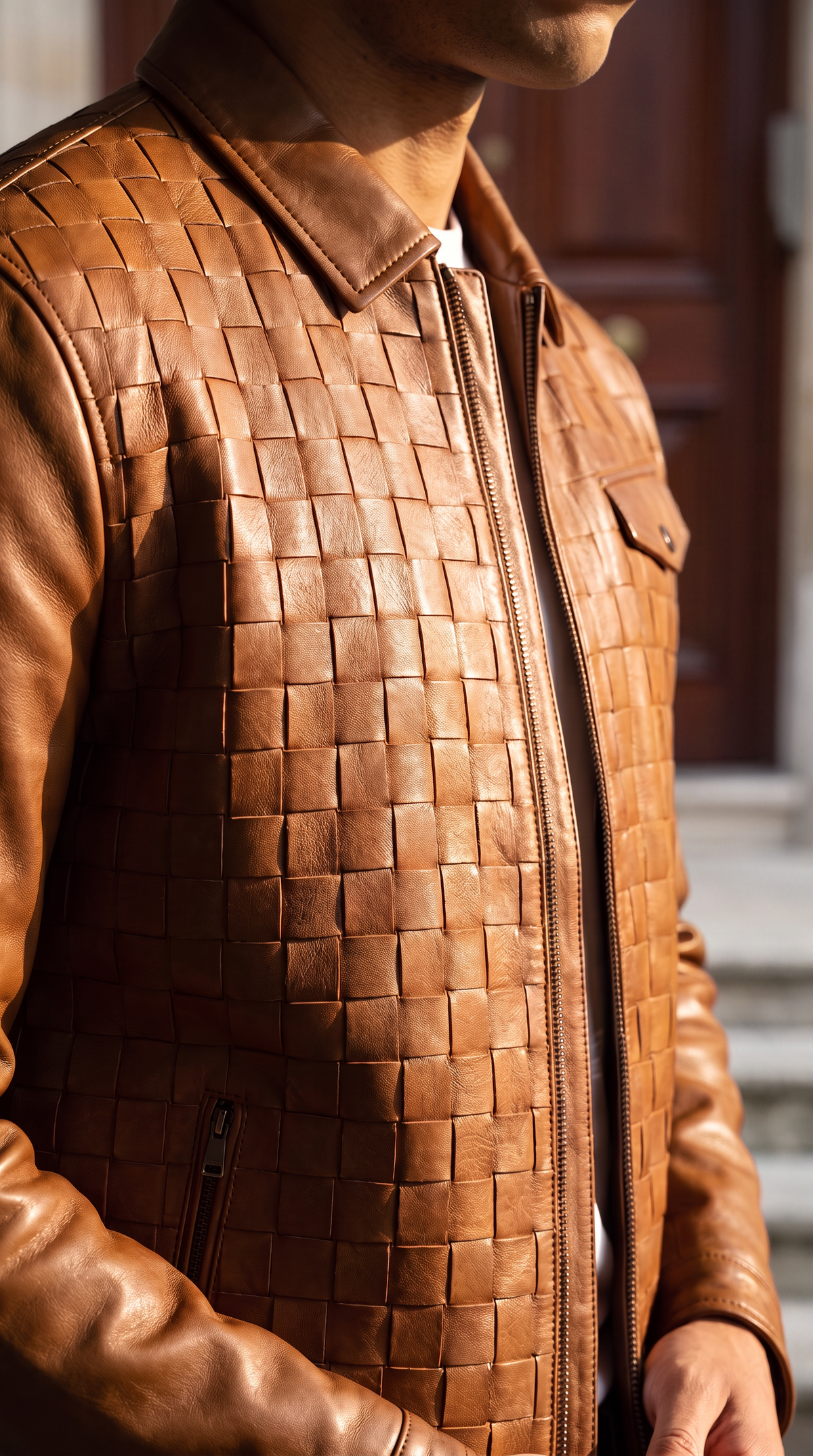 The Emerson Tan Leather Men Jacket