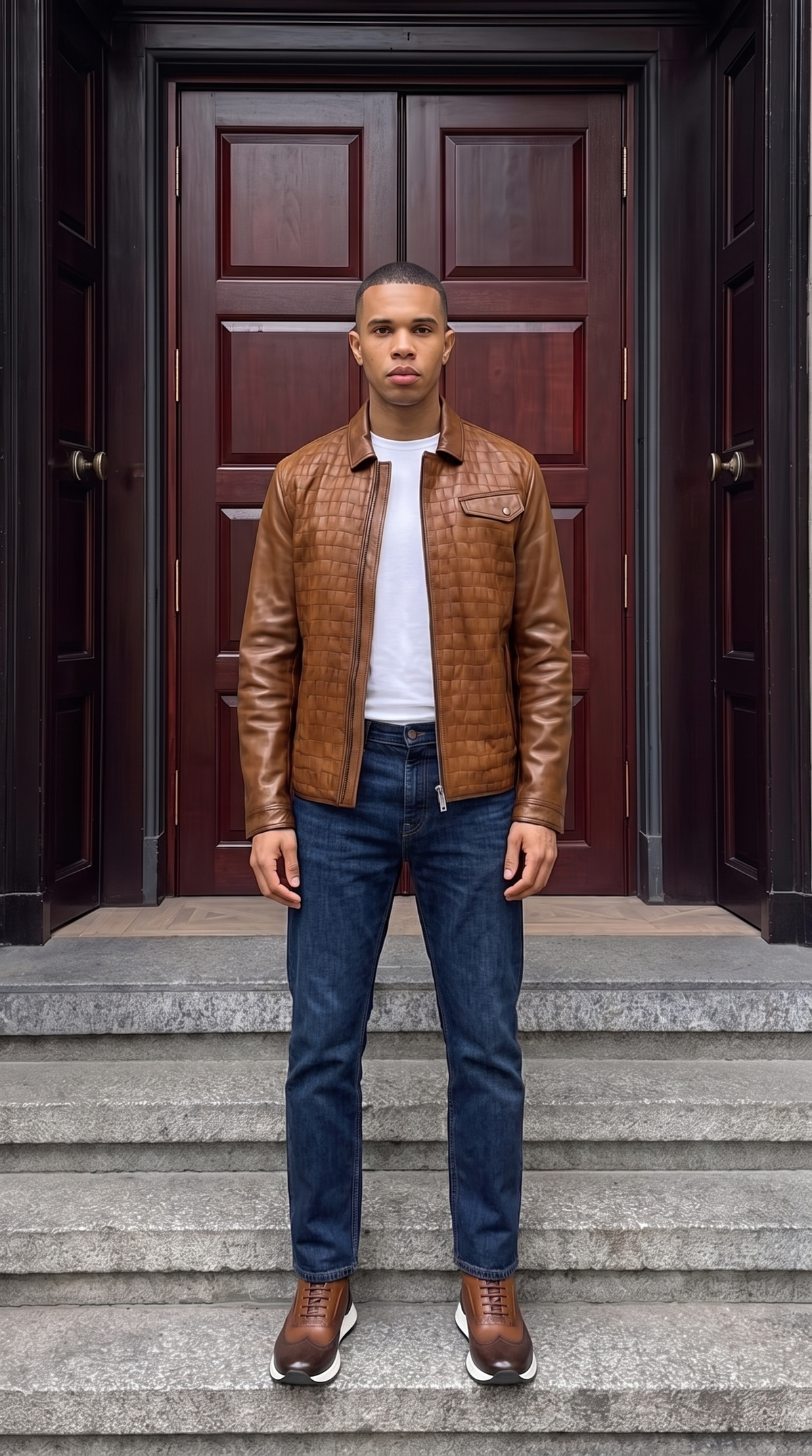 The Emerson Tan Leather Men Jacket