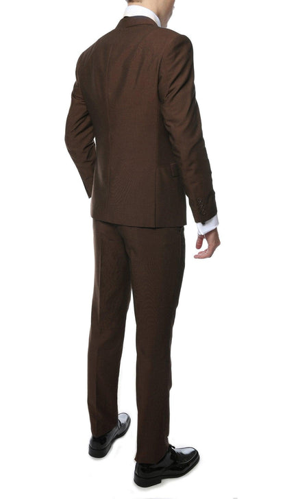 Hudson Brown Slim Fit 2 Piece Suit