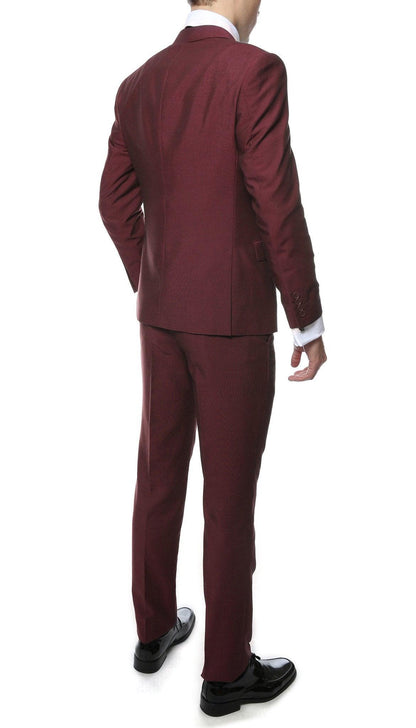 Hudson Burgundy Slim Fit 2 Piece Suit