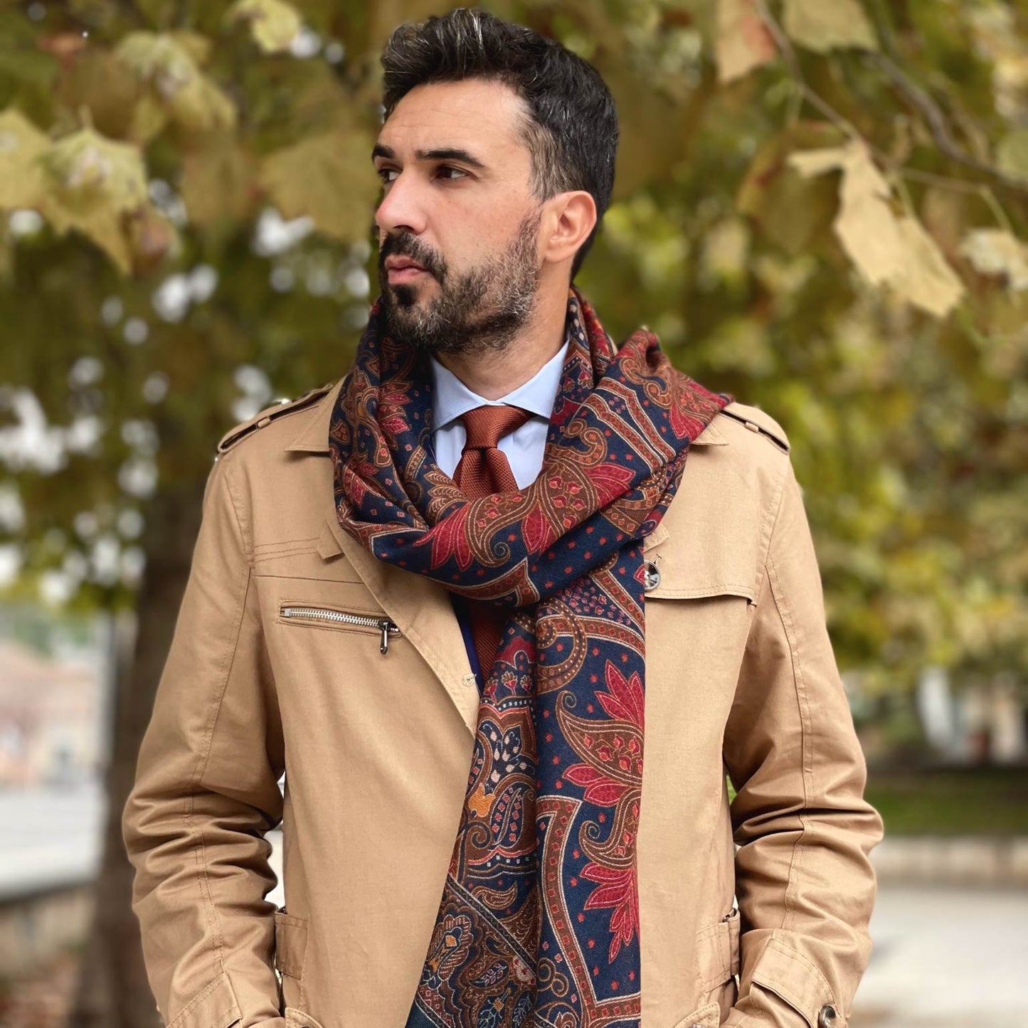 Uffizi - Wool Scarf - Indigo Blue - My Men's Shop