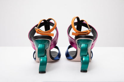 The Duffryn Multicolor T-Strap Leather Women Sandal