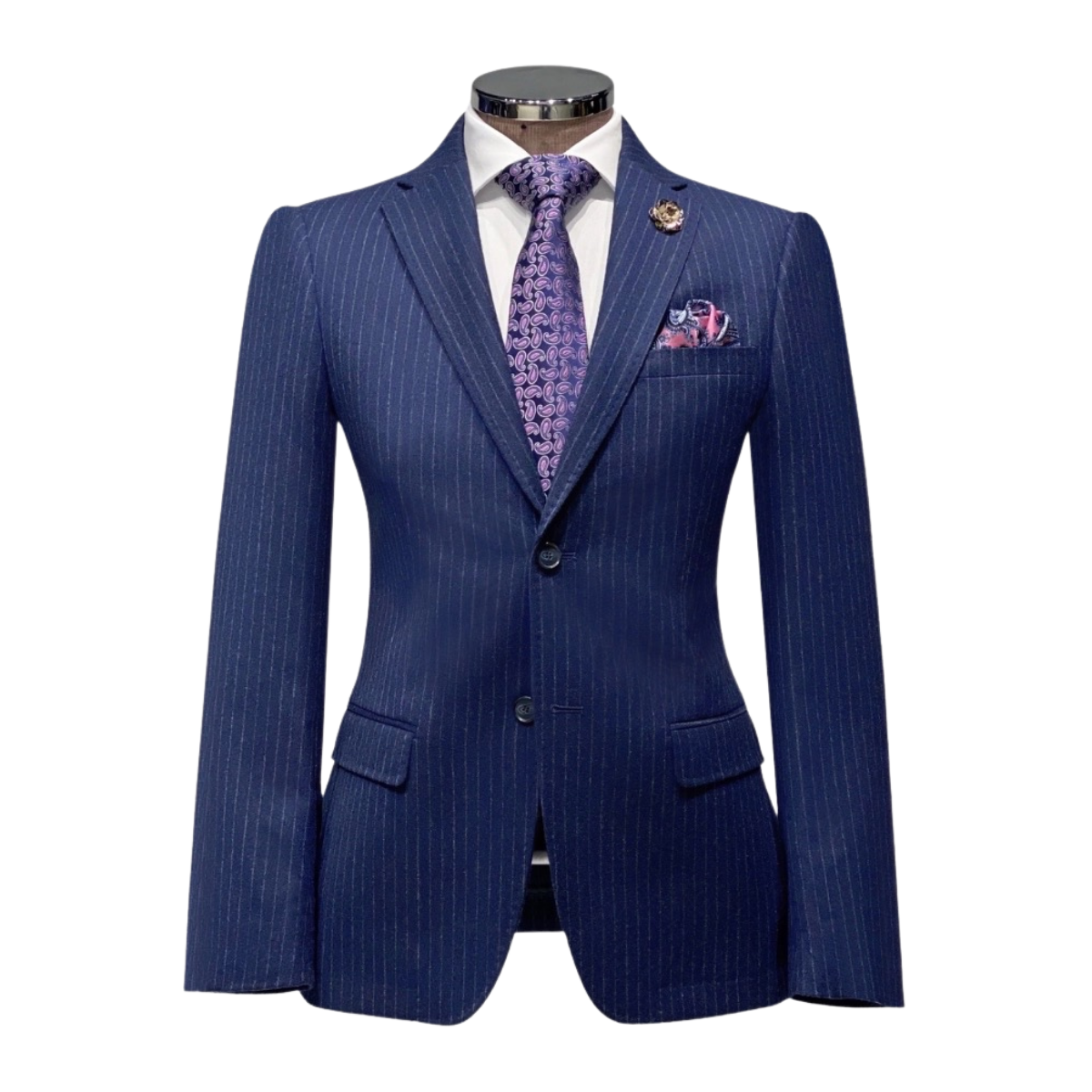 Daspin Pinstriped Wool Suit - My Men's Shop