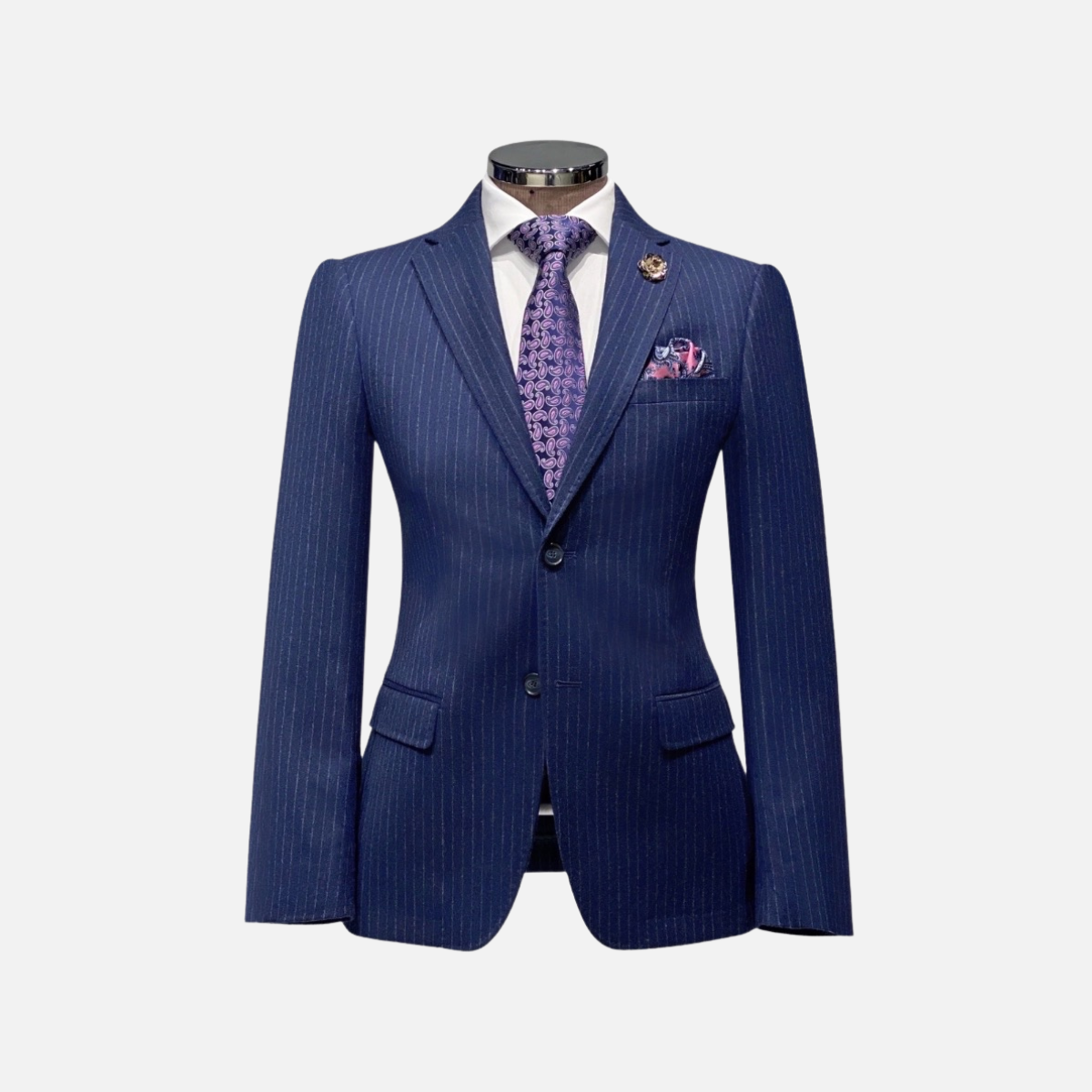 Daspin Pinstriped Wool Suit - My Men's Shop