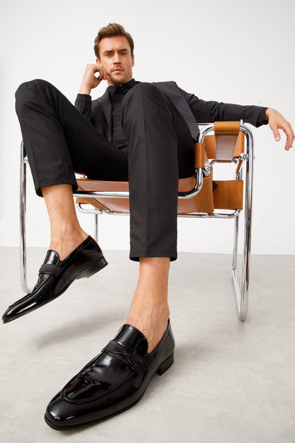 The Dodoma Black Patent  Leather Loafer Men Shoe