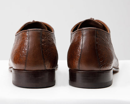 The Randor Brown Crocodile Leather Oxford Men Shoe