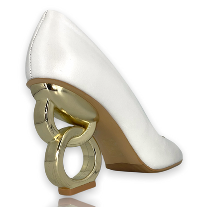 The Belem White Leather Pump Final Sale!