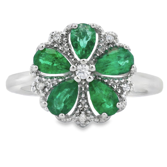 Anillo de Zirconia Esmeralda de 1.03ct Plata Esterlina