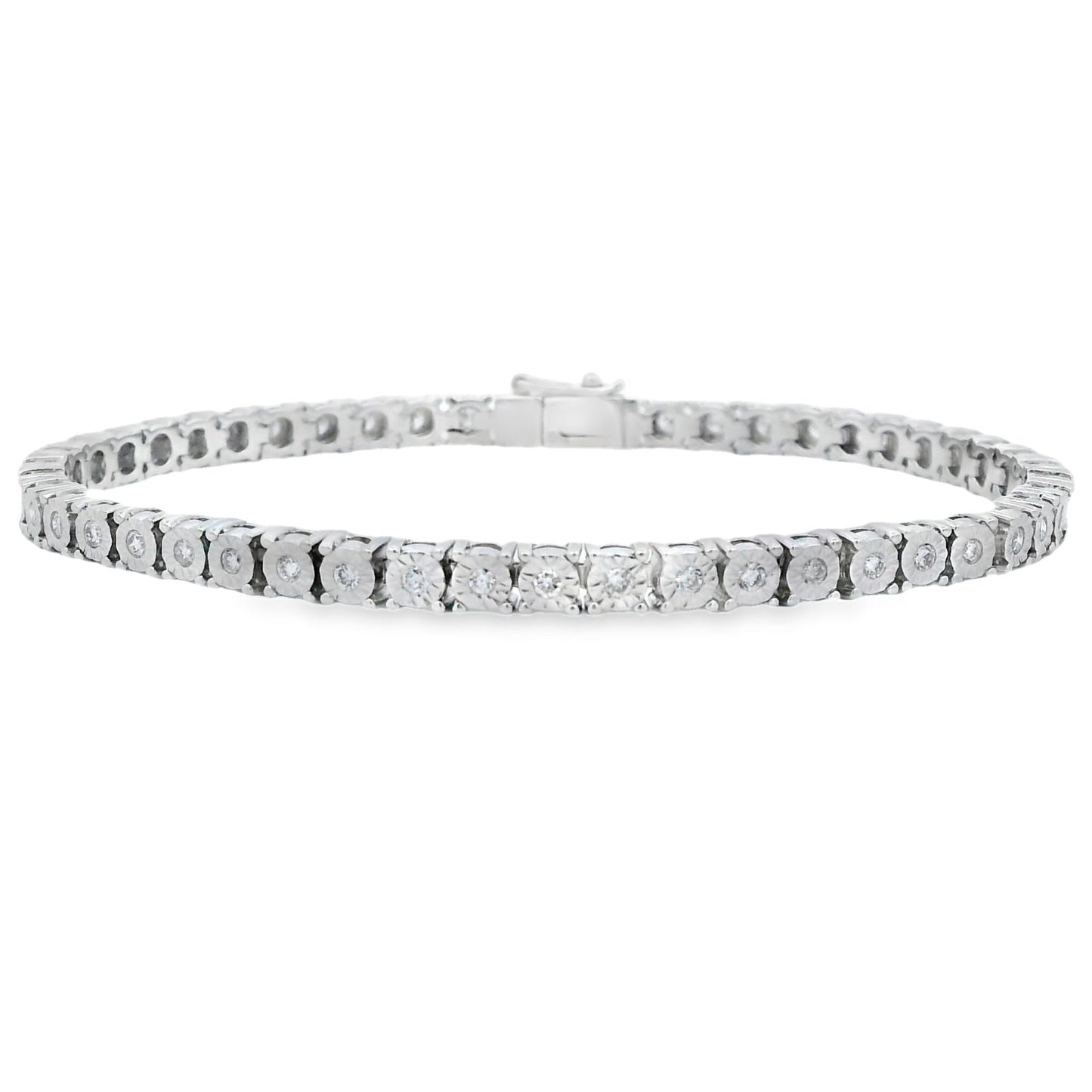 Pulsera tenis de plata esterlina con diamantes de laboratorio