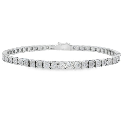 Pulsera tenis de plata esterlina con diamantes de laboratorio