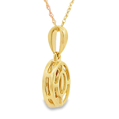 Colgantes de moda de cuarzo y diamantes de .44 ct en oro amarillo de 10 kt