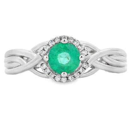 Anillo de Zirconia Esmeralda de .58ct en Plata de Ley