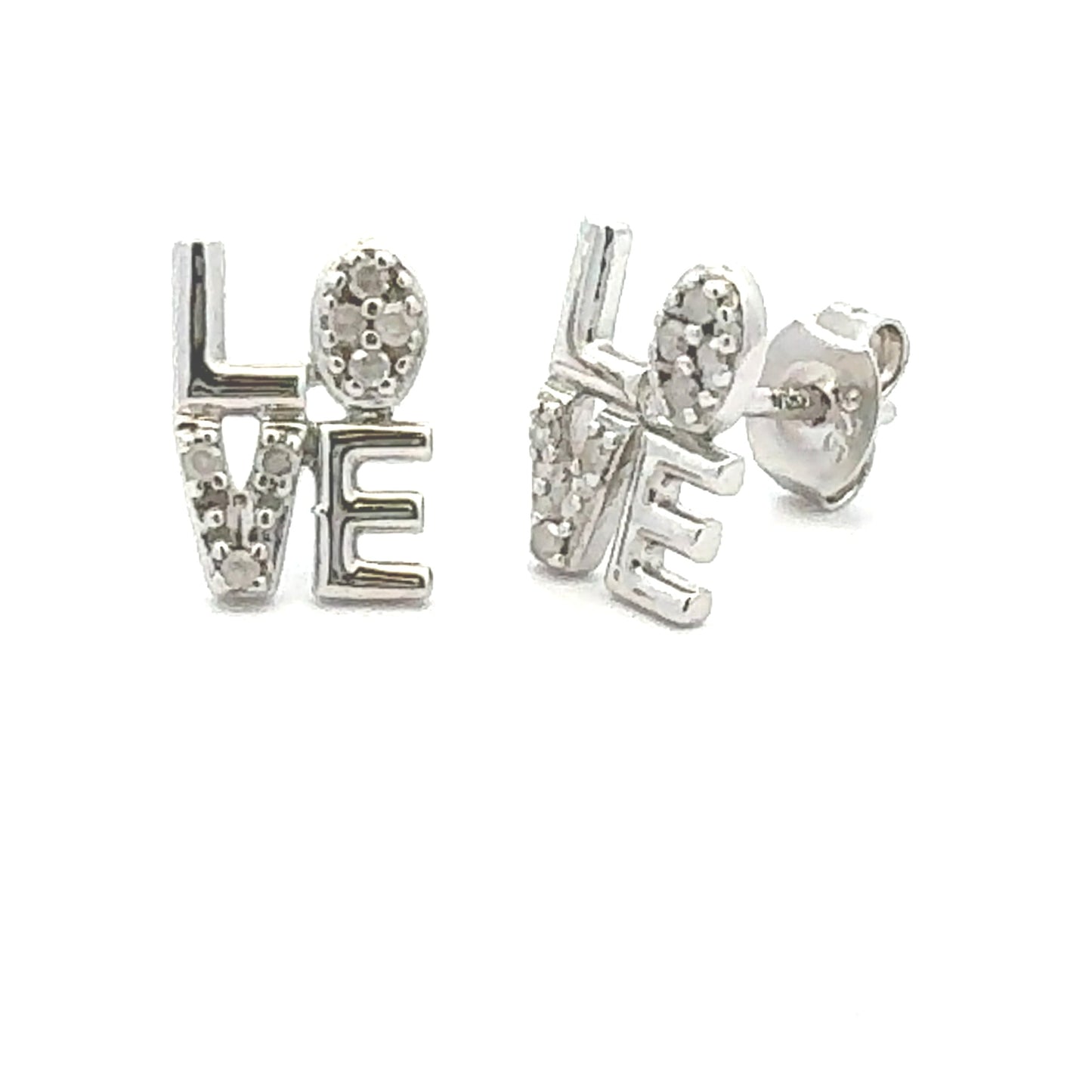 Pendientes de Plata de Ley con Diamantes de 0,03 ct