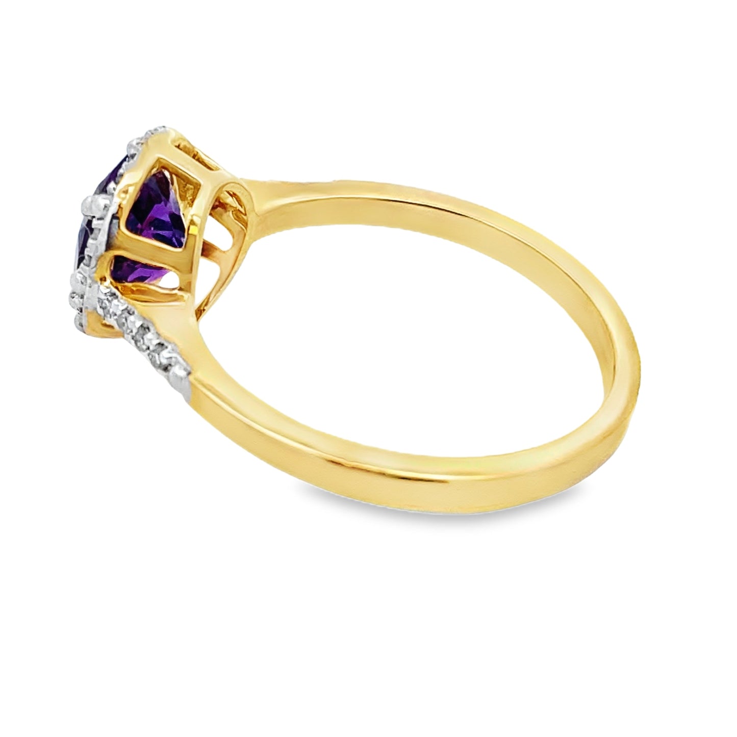 Anillo de Amatista y Diamantes de 1.35ct Oro Amarillo de 10KT