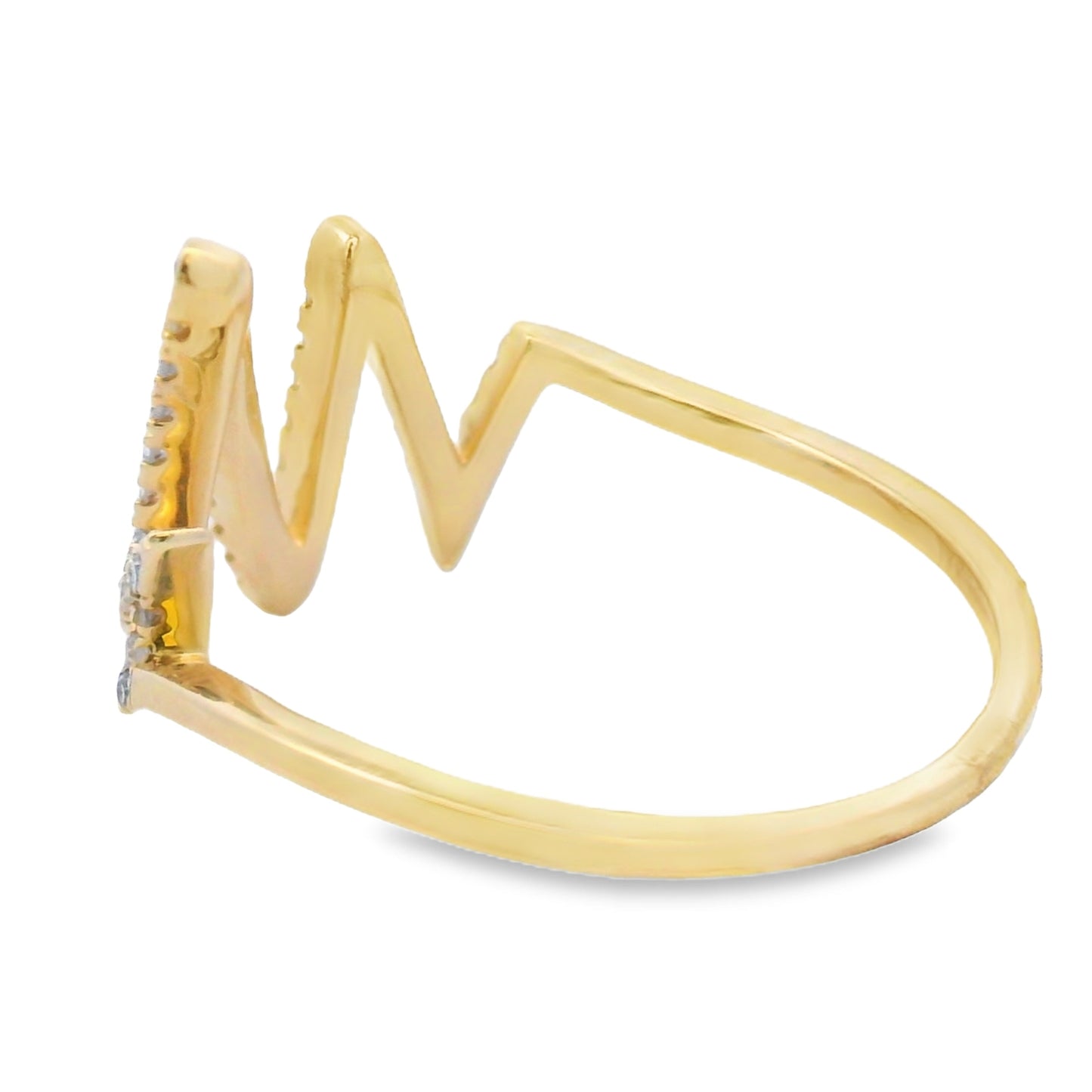 Anillo de oro amarillo de 14 quilates con diamante de 0,15 ct