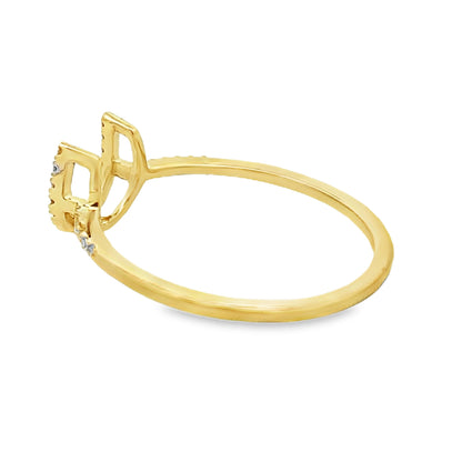 Anillo de oro amarillo de 14kt con diamante de 0,10 ct