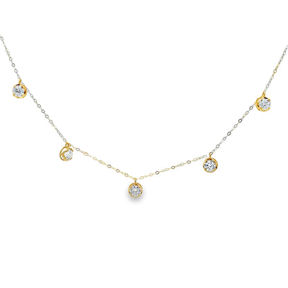 Diamante creado en laboratorio de 1.58 ct engastado por yardas en oro amarillo de 14 kt