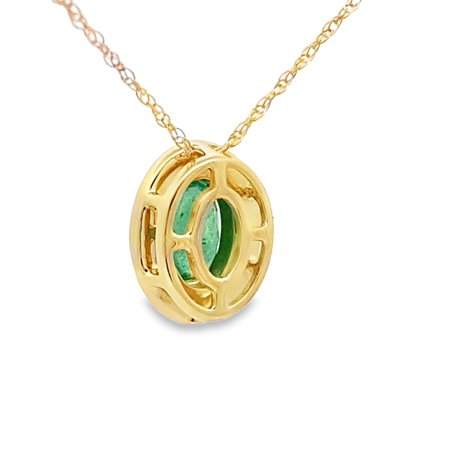 Colgantes de moda de diamante esmeralda de .46 ct en oro amarillo de 10 kt