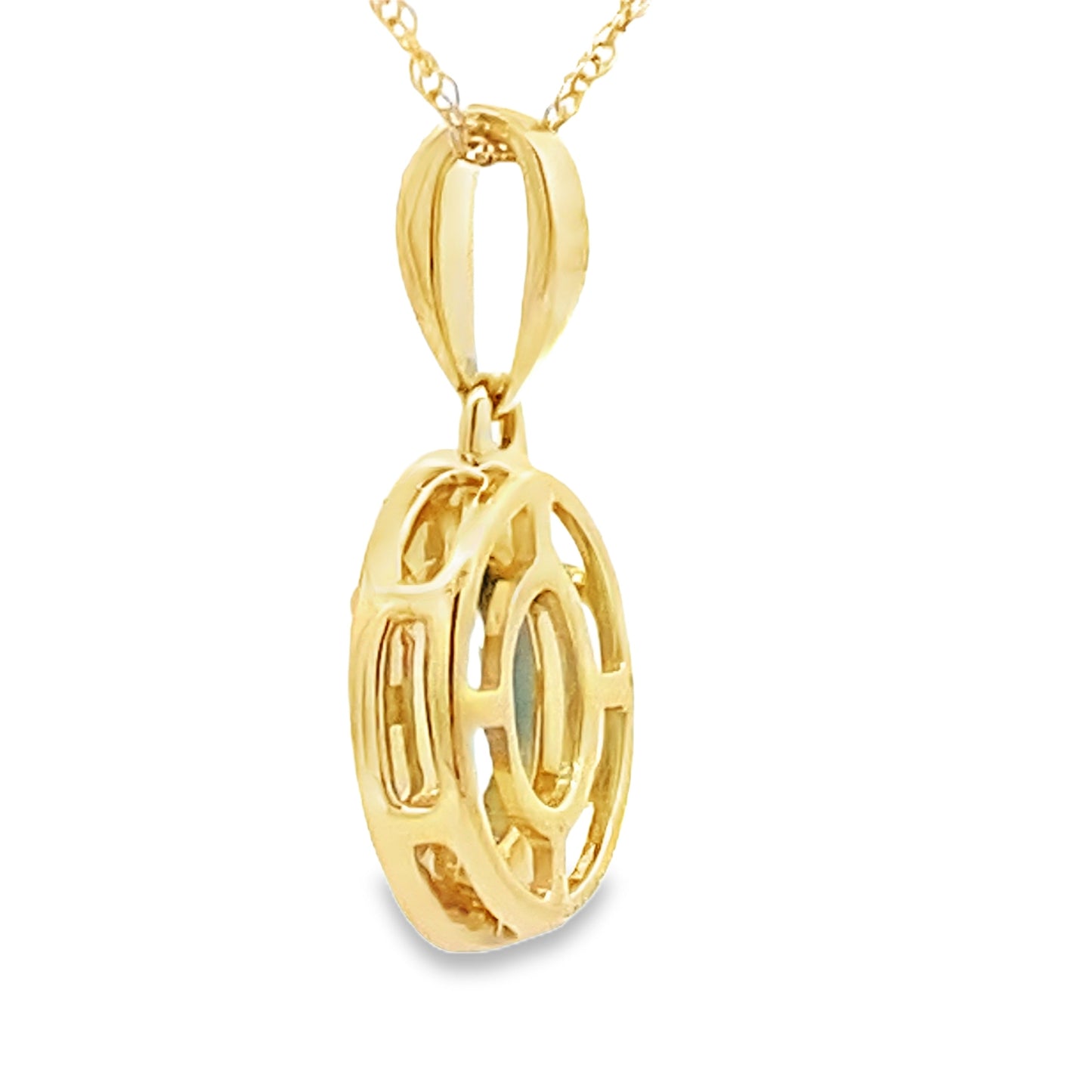 Colgantes de moda de topacio azul y diamantes en oro amarillo de 10 qt