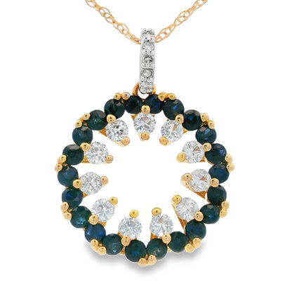Colgantes de zafiro de moda de .10 ct en oro amarillo de 10 kt