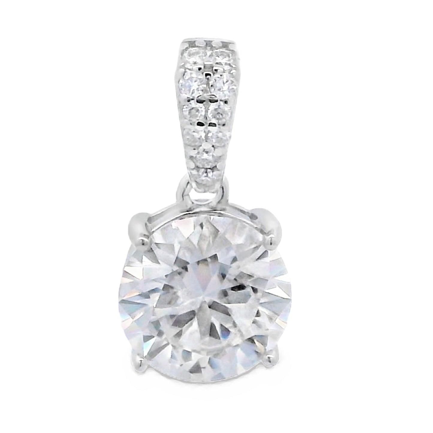 Colgante de moissanita de 2,00 ct Plata de Ley