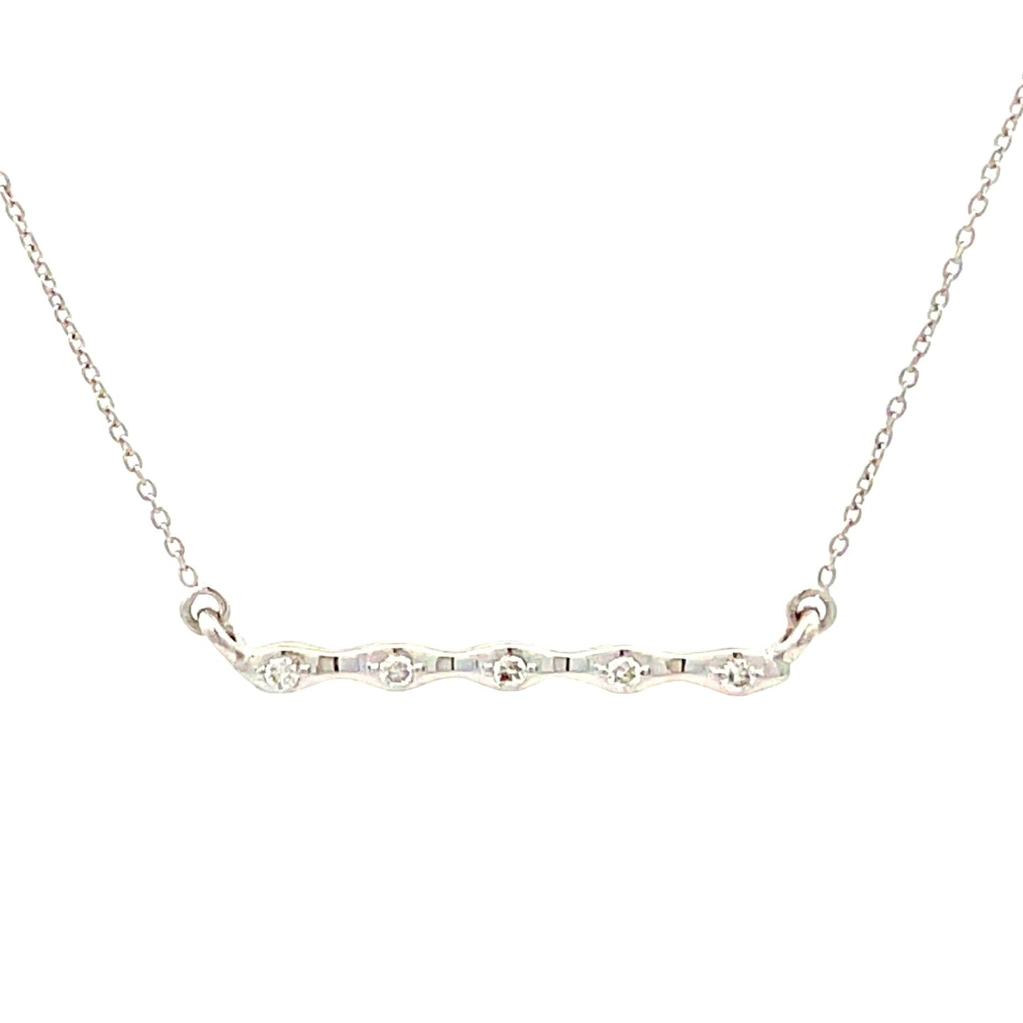 Colgantes de moda con diamante de 0,05 ct de oro blanco de 14 kt
