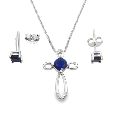 Conjuntos de Joyas de Zafiro Creado de Plata de Ley