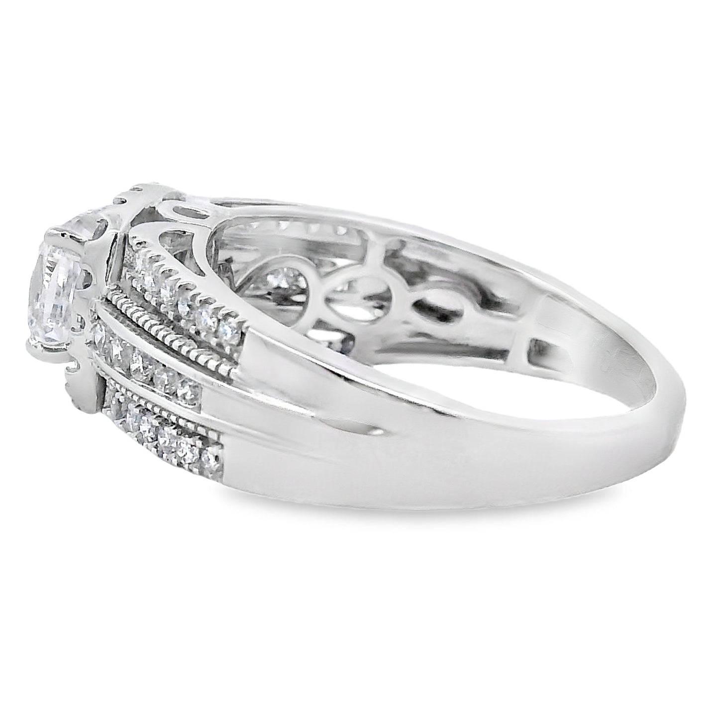 1.53 ct Diamante cultivado en laboratorio Eng Solo Oro Blanco 10KT